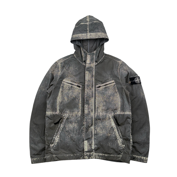 Stone Island 2016 Grey Pixel Reflective Hooded Jacket - Medium