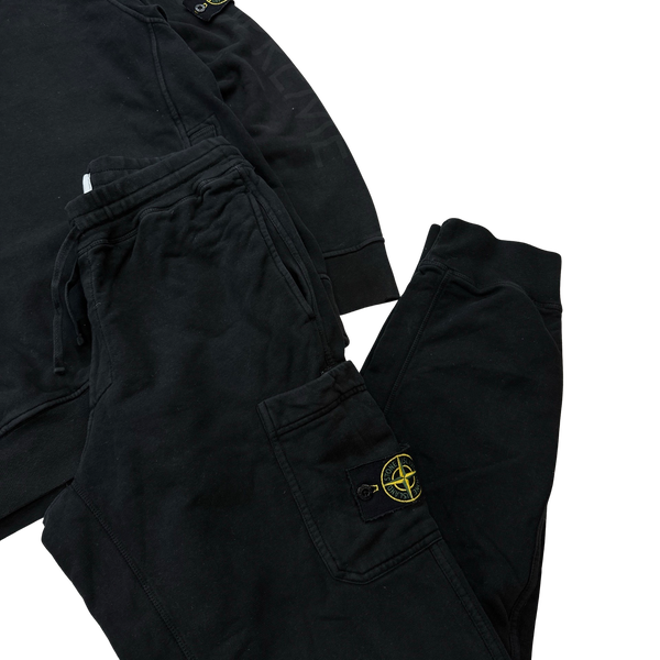 Stone Island x Supreme 2014 Black Spellout Tracksuit Set - Large
