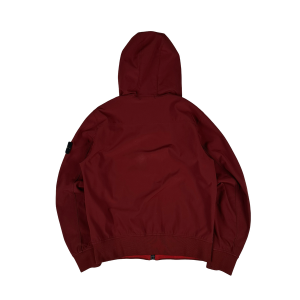 Stone Island 2012 Red Fleece Lined Soft Shell R Jacket - Large