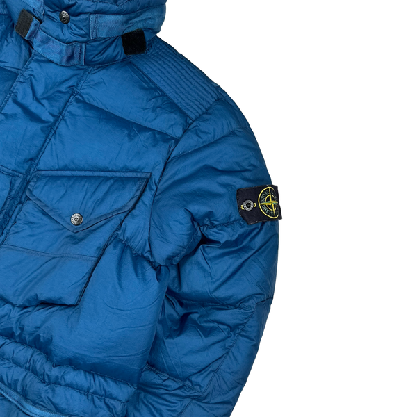 Stone Island 2009 Opaque Nylon Tela Down Mesh Badge Puffer - Medium
