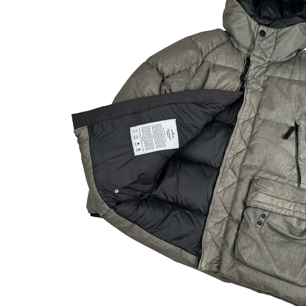 Stone Island 2019 Brown Lino Resinato Down -TC Puffer Jacket - Small