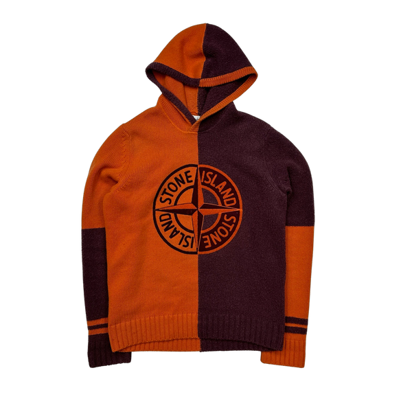 Stone Island 2019 Lambs Wool Two Tone Hoodie - Medium