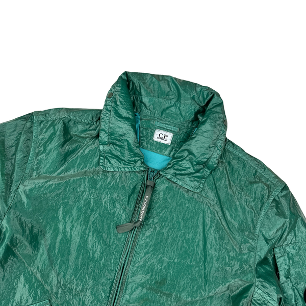 CP Company  Turquoise Garment Dyed Nylon Kan D Shell Jacket - Small