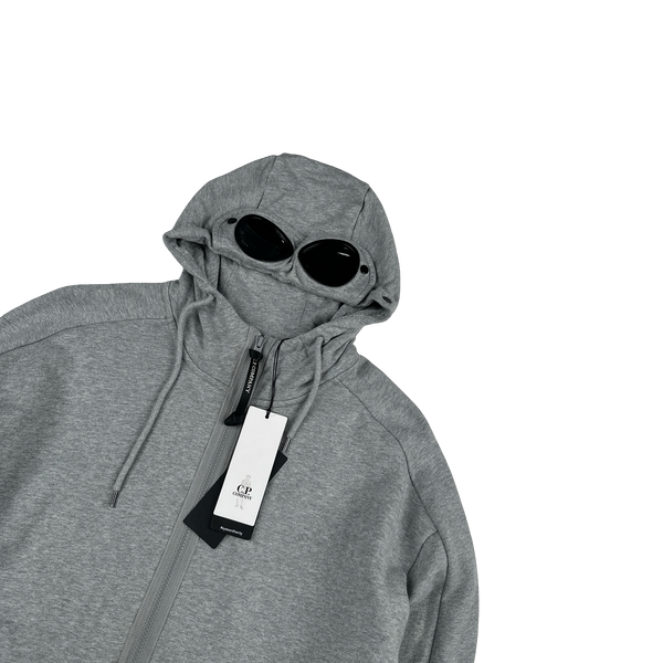 CP Company Grey Cotton Goggle Hoodie - Large