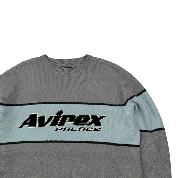 Avirex X Palace Knit Spellout Crewneck Jumper - Large