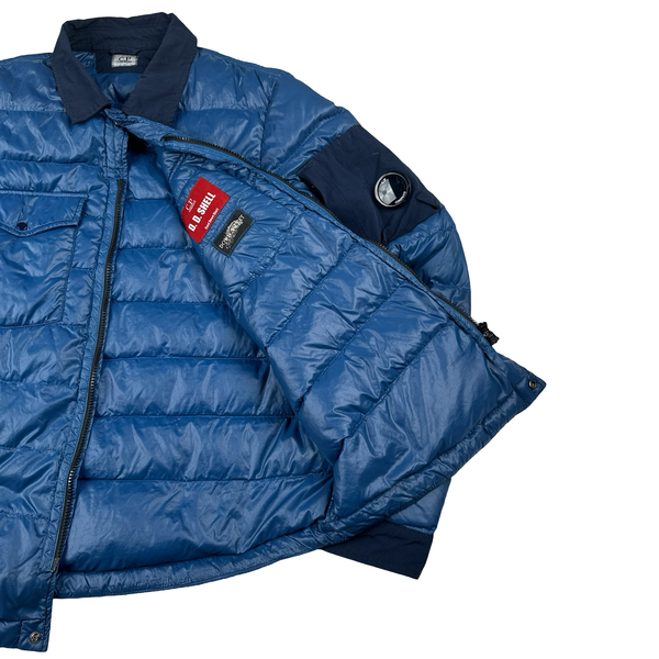 CP Company Blue DD Shell Collar Puffer Jacket - XXL
