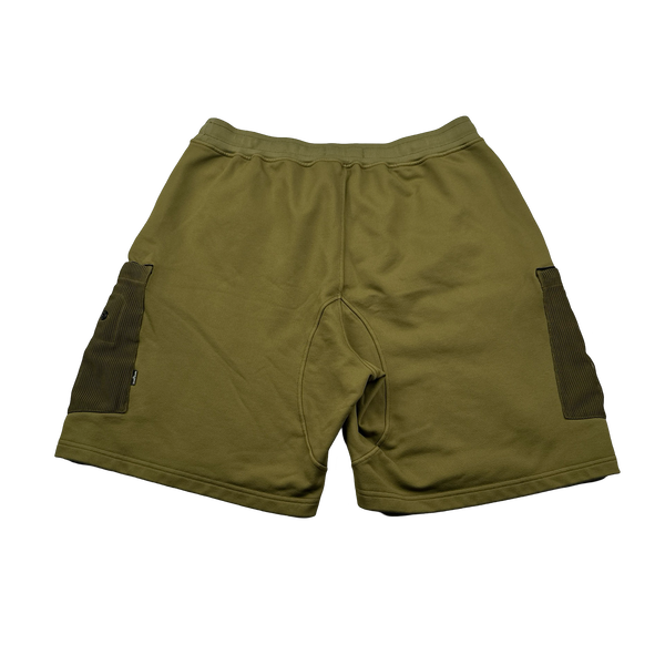 Stone Island 2021 Shadow Project Olive Green Garment Dyed Mesh Cargo Pocket Shorts -XL