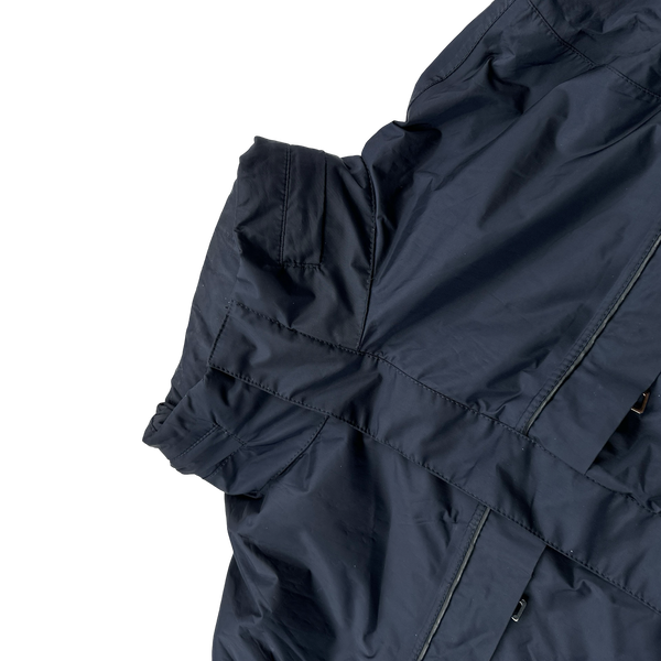 Prada Navy Nylon Red Tab Foldout Hood Jacket - Large