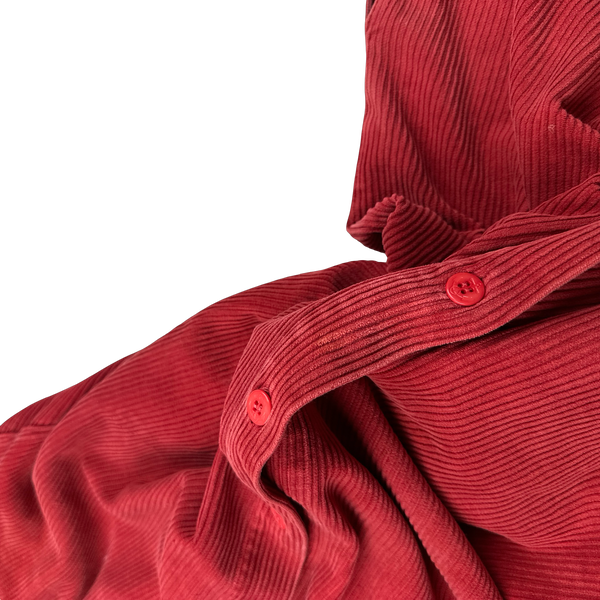 Stone Island 1996 Red Thick Jumbo Corduroy Overshirt - XXL