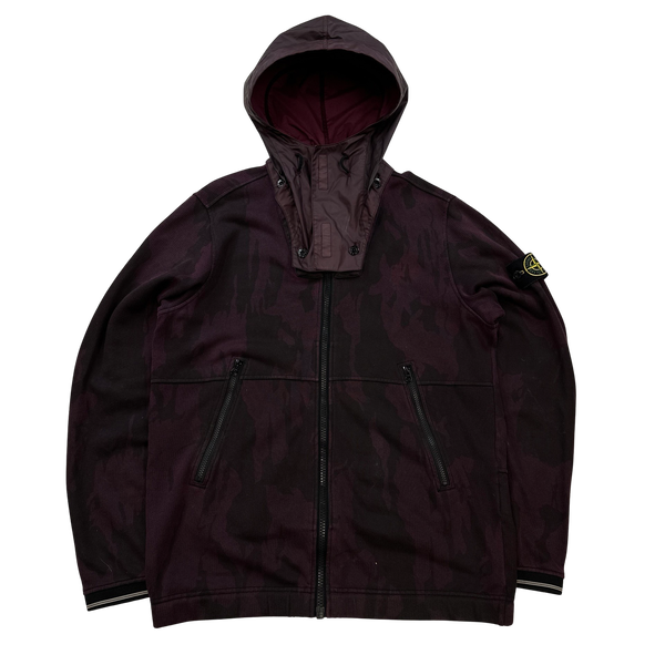 Stone Island 2015 Plum Flowing Camo Removeable Mussola Hooded Sweatshi Mat s Island