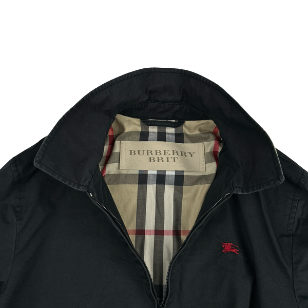 Burberry Black Nova Check Collar Lined Jacket - Medium