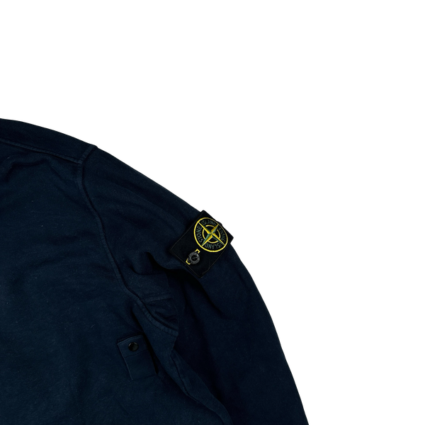 Stone Island 2021 Navy High Neck Collared Jumper - Medium