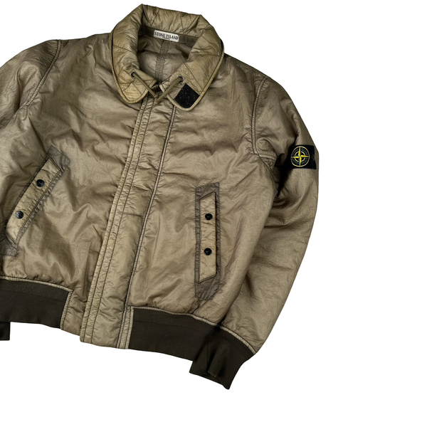 Stone Island 2007 Beige Nylon Zipped Bomber Jacket - XL