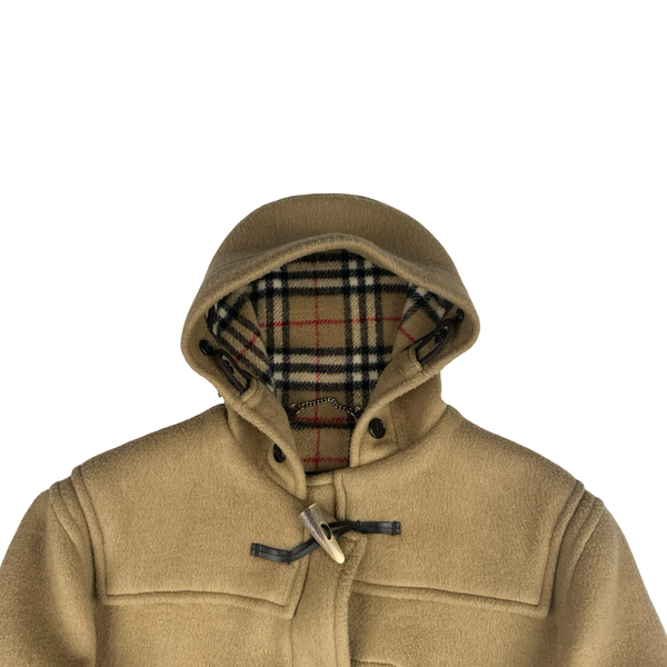 Burberry Lana Wool Blend Hooded Duffle Coat - XL