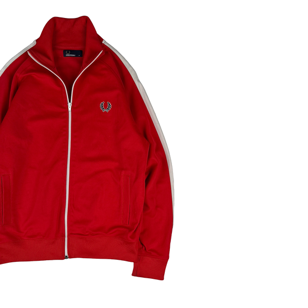 Fred Perry Red Zipped Track Jacket - Medium
