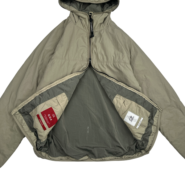 CP Company Khaki GDP Hooded Polartec Goggle Jacket - Small