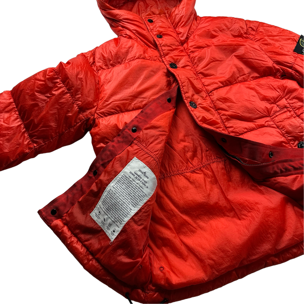 Stone Island 2013 Red Garment Dyed Puffer Jacket - Small