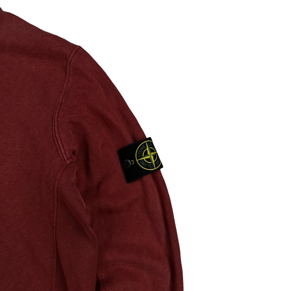 Stone Island 2015 Washed Red Cotton Pullover Jumper - Large