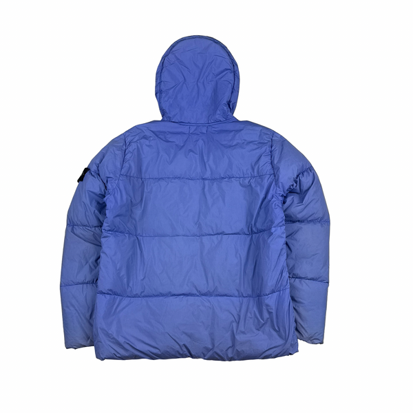 Stone Island 2021 Blue Crinkle NY Down Puffer Jacket - Large