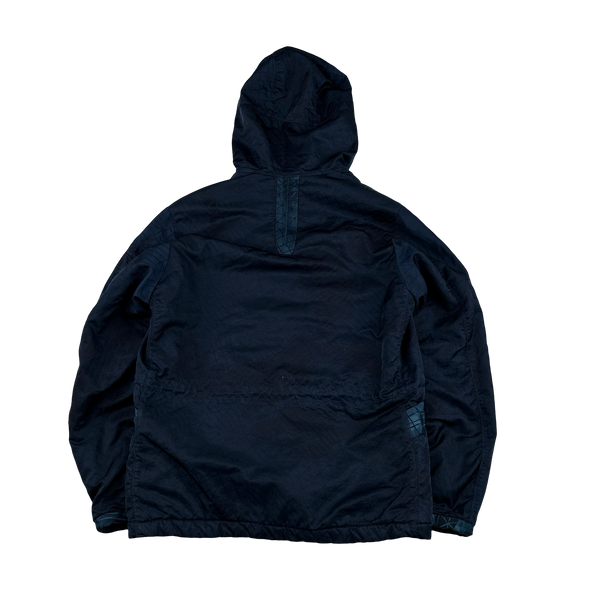 CP Company Blue M Bossed Hooded Jacket - Large