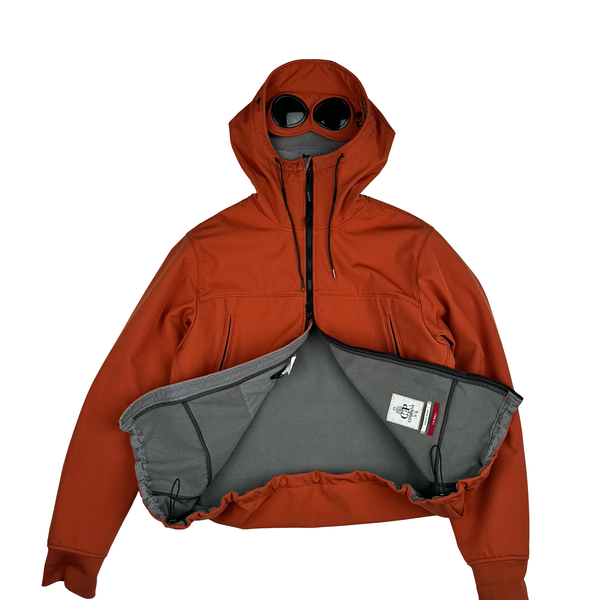 CP Company Orange Soft Shell Goggle Hooded Zipped Jacket - XXL