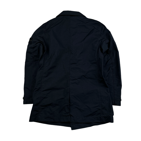 Stone Island Navy David TC Trench Jacket - Large