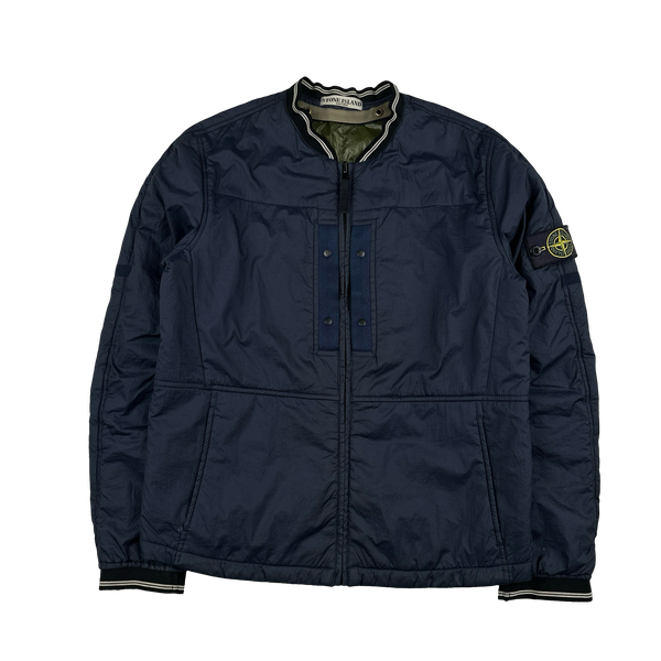 Stone Island Navy Nylon Padded Bomber Jacket - Medium