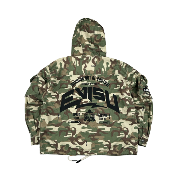 Evisu Camo Patch Multi Pocket Japanese Denim Jacket - Medium