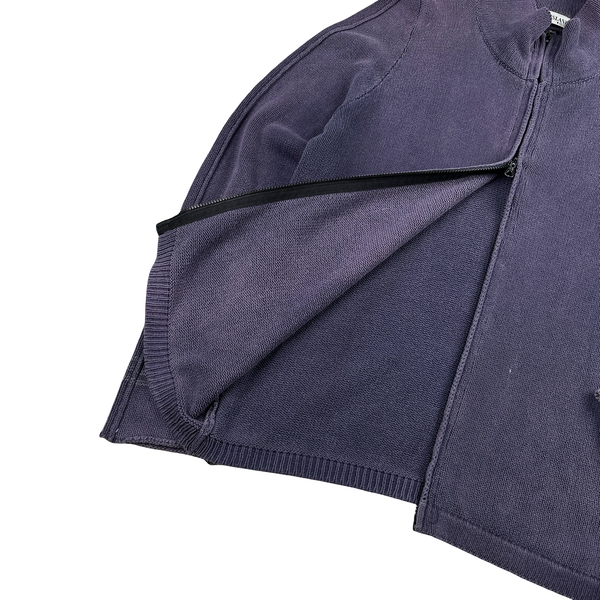 Stone Island 2001 Purple Knitted Vintage Zipped Jumper - Large