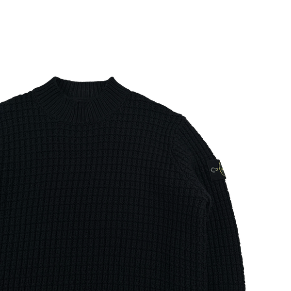 Stone Island 2024 Black Virgin Wool Knit Jumper - Large