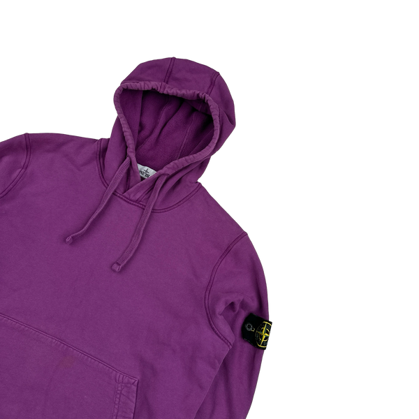 Stone Island 2021 Purple Pullover Cotton Hoodie - Small