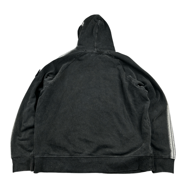 Stone Island x Supreme 2022 Charcoal Spellout Pullover Hoodie - Large
