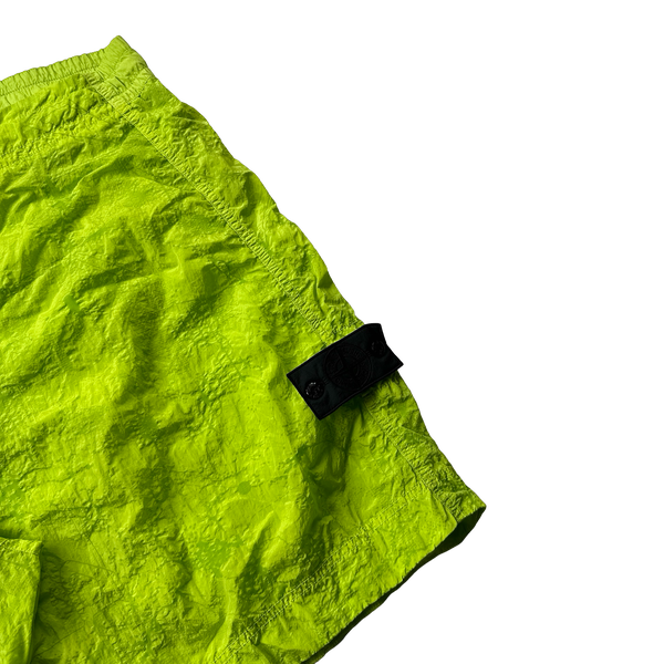 Stone Island Shadow Project 2022 Green Waffle Print Econyl Nylon Metal Shorts - XL