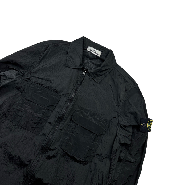 Stone Island 2019 Black Nylon Metal Rip Stop Overshirt - Small