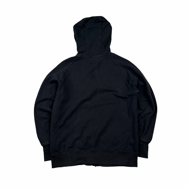 CP Company Black Goggle Cotton Zip Up Hoodie - Small