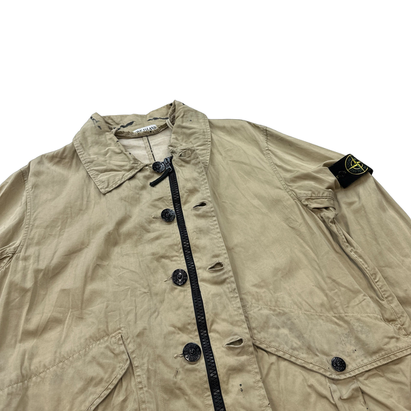 Stone Island 2002 Beige Raso Gommato Dutch Rope Jacket - XL