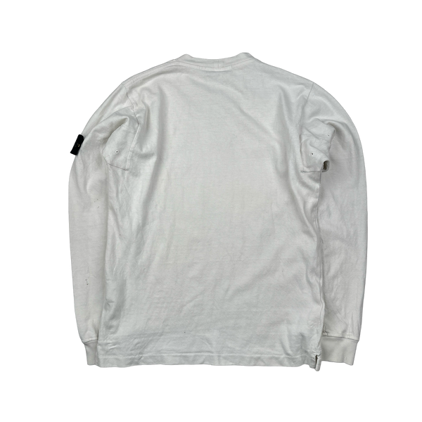 Stone Island 2018 White Cotton Jumper - Medium