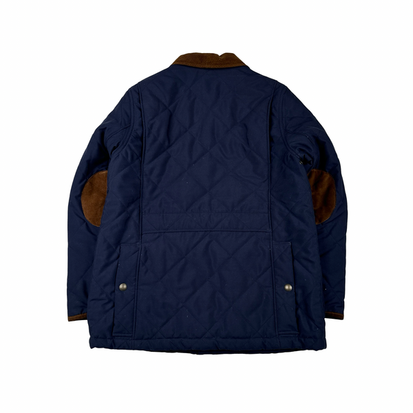 Ralph Lauren Navy Corduroy Collar Pocket Quilted Jacket - Medium