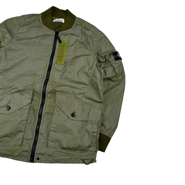 Stone Island 2016 Green Pixel Reflective Bomber Jacket - Medium