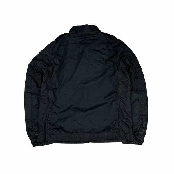 Stone Island 2007 Black Crinkle Reps Garment Dyed Jacket - Large