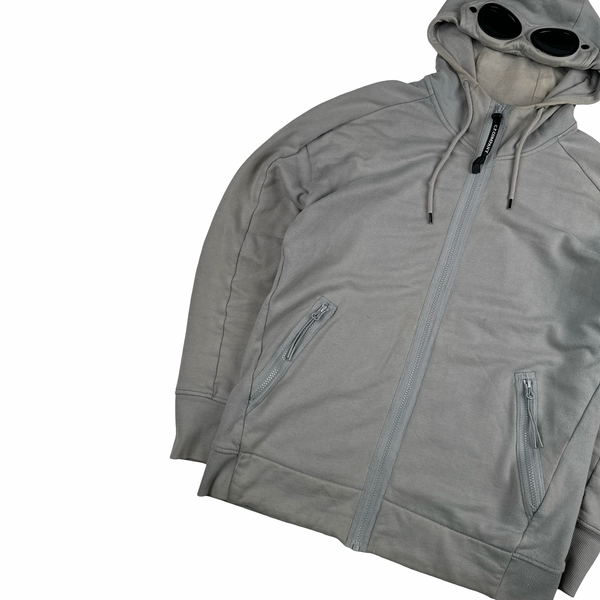 CP Company Grey Cotton Goggle Hoodie - Medium
