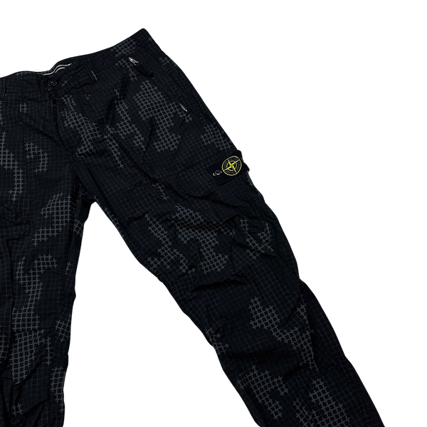 Stone Island Grid Check Nylon Cargo Trousers - 38"