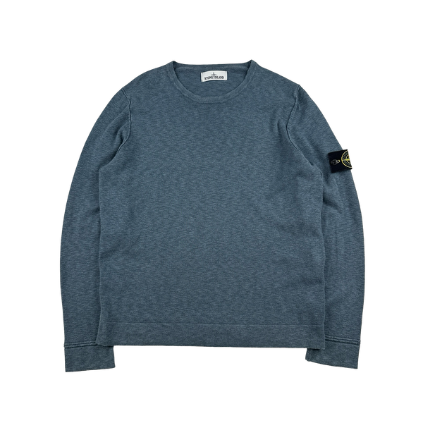 Stone Island 2017 Blue Soft Knit Crewneck - Large