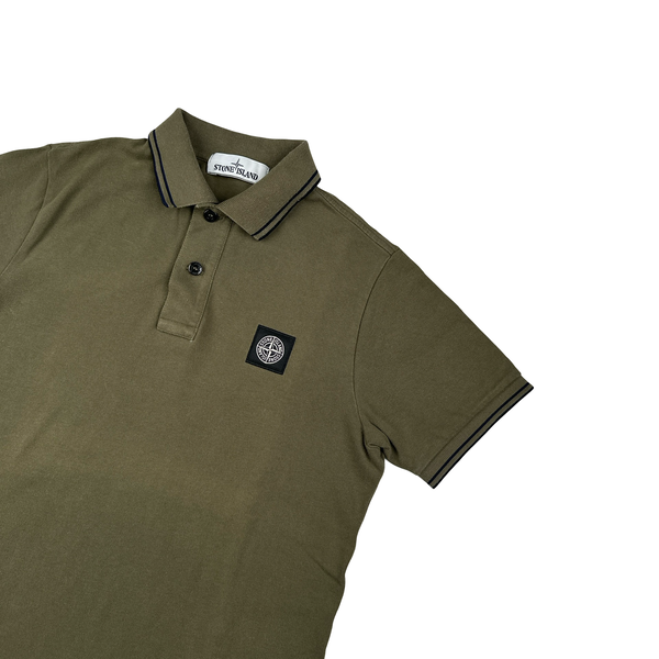 Stone Island Khaki Short Sleeve Polo Shirt - Small