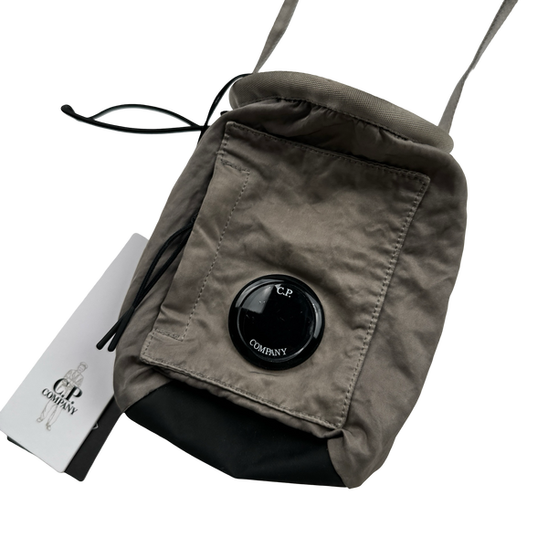 CP Company Grey Nylon Wallet Drawstring Lens Viewer Bag
