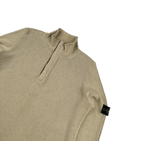 Stone Island 2003 Beige Silk Blend Vintage Knit Pullover - XL