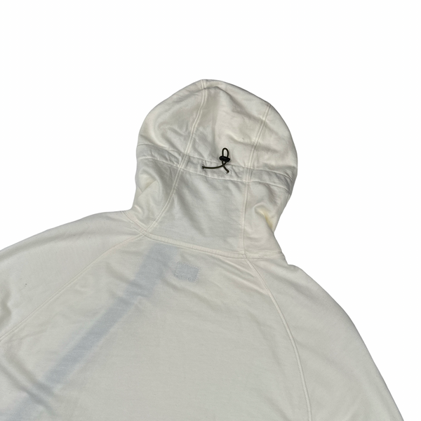 CP Company Cream/Green Asymmetrical Lens Viewer Zip Up Hoodie - Large