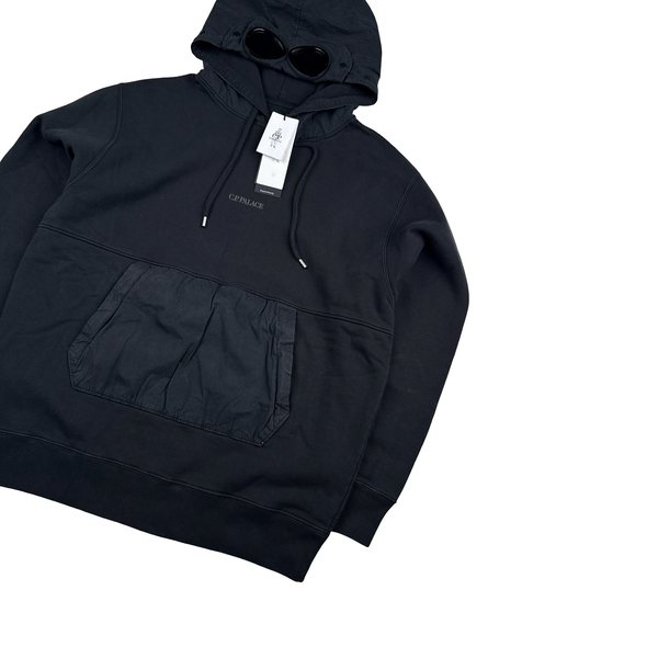CP Company x Palace Black Spellout Goggle Hoodie - Large - XL
