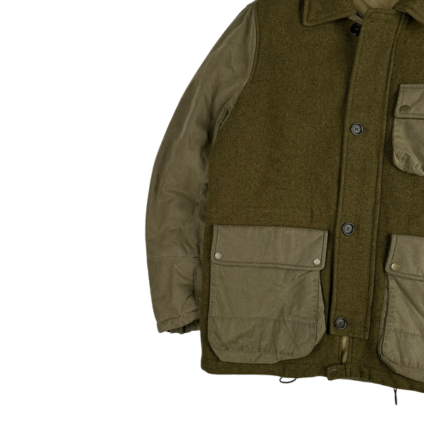 CP Company Khaki Multi Pocket Wool Goggle Jacket - Large