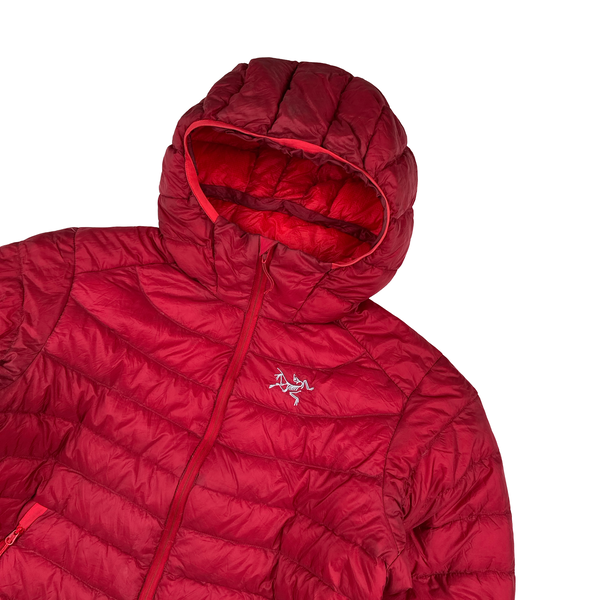Arcteryx Women's Red Down Filled Cerium LT Zipped Hooded Jacket - Medium
